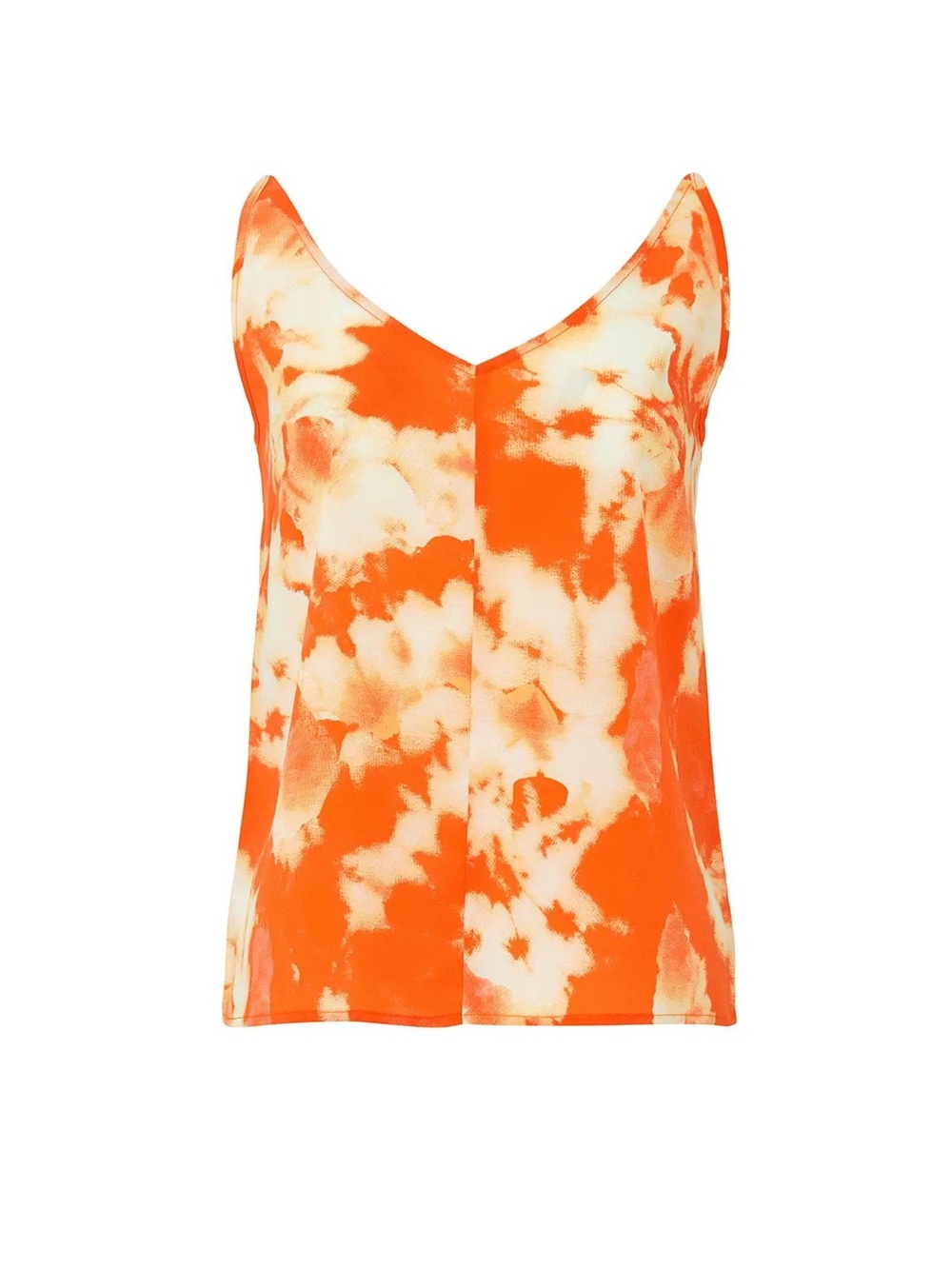 Thakoon Collective Abstract V Neck Camisole In Orange